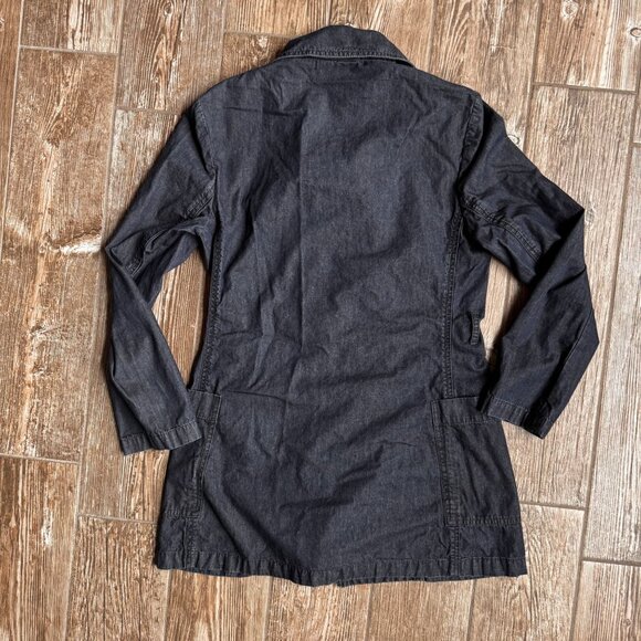 Vtg Talbots Denim Chore Coat Womens Size 4‎ Trench Jean Long Pocket Lightweight - Picture 8 of 8
